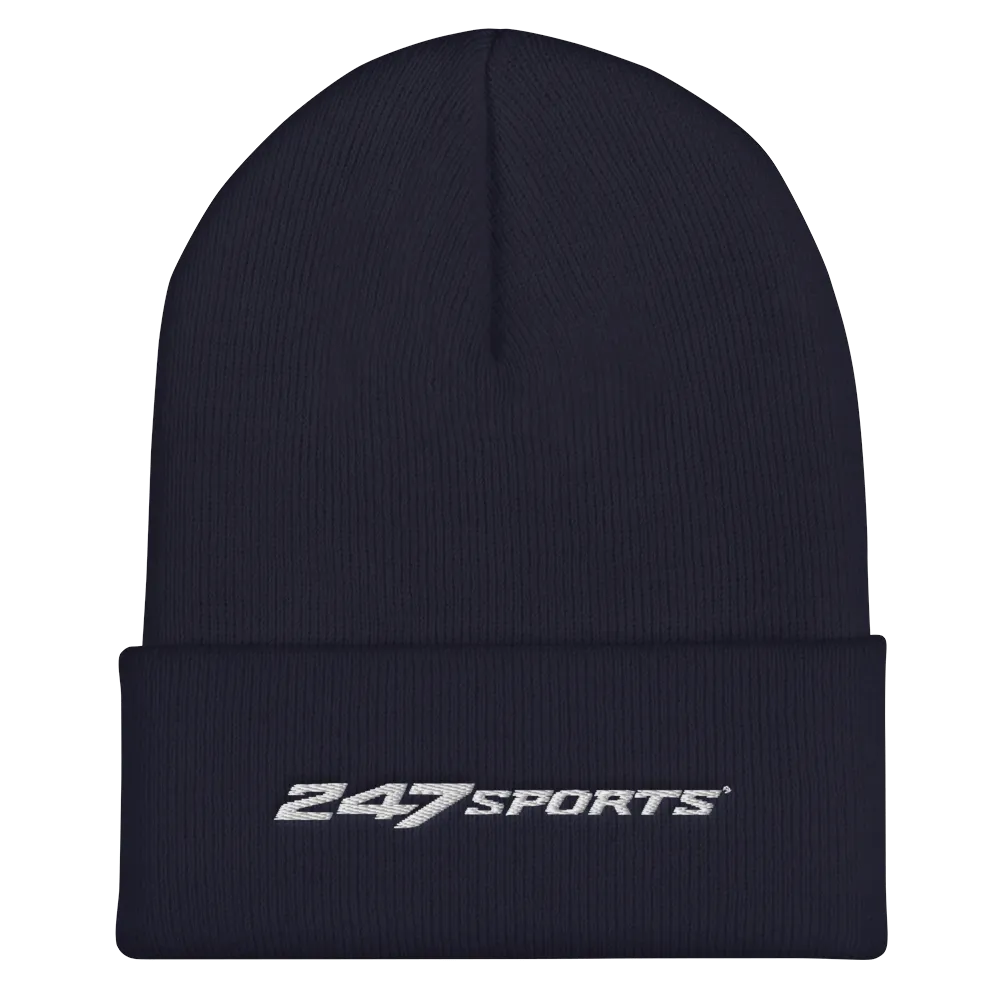 247 Sports White Logo Cuffed Beanie