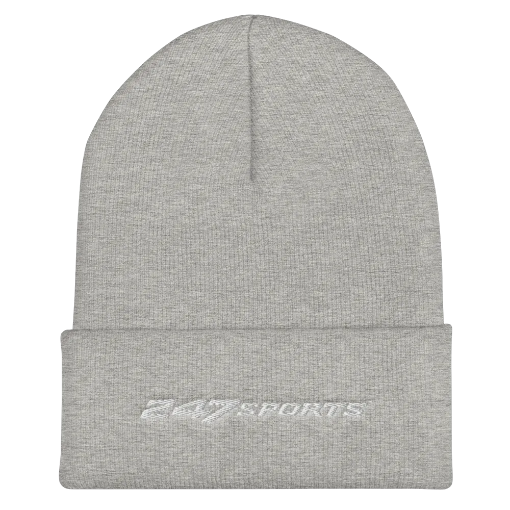 247 Sports White Logo Cuffed Beanie