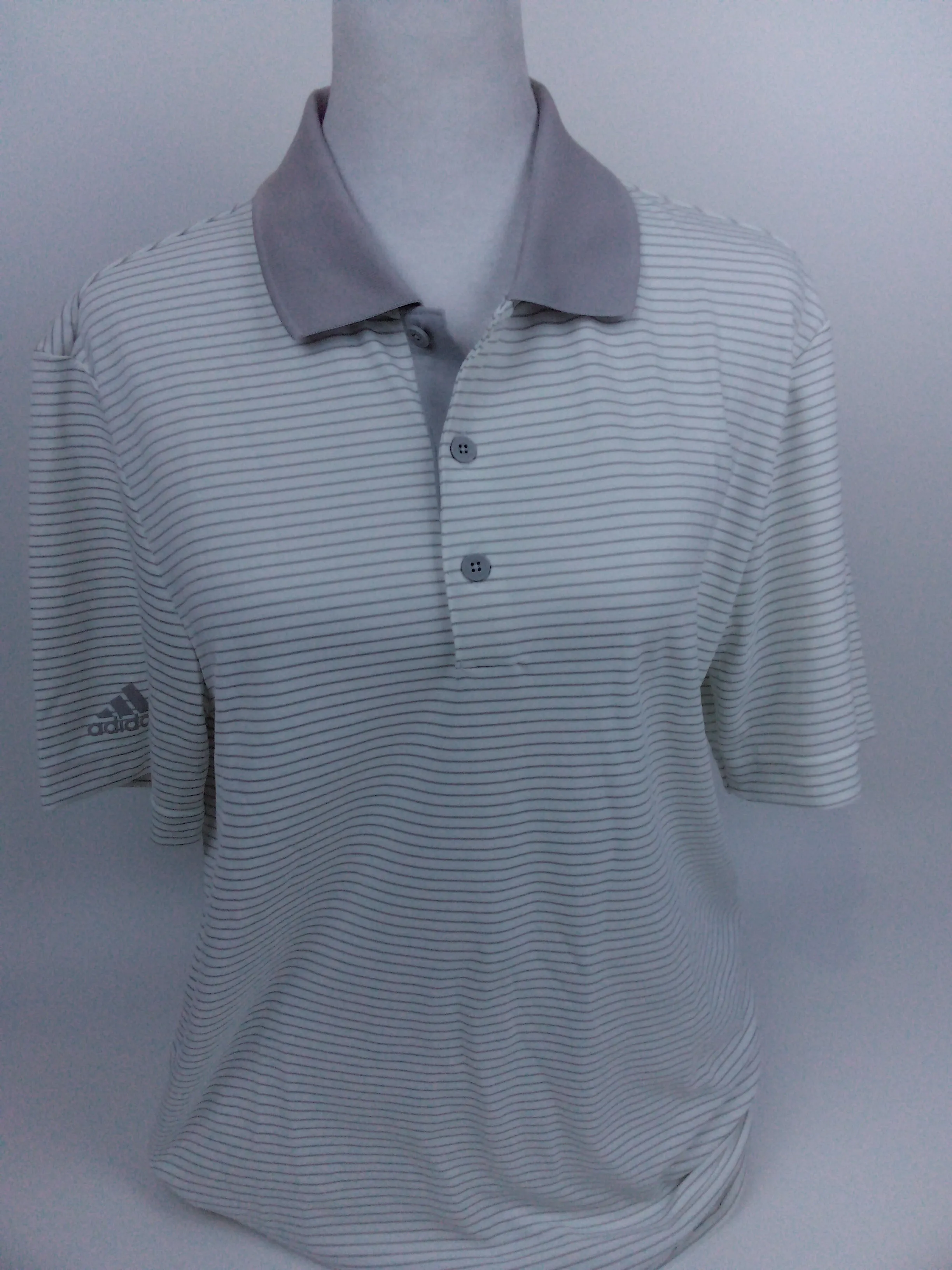 adidas Golf 2-Color Club Merch Stripe Polo White Two Small