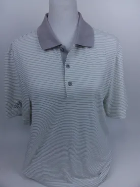adidas Golf 2-Color Club Merch Stripe Polo White Two Small