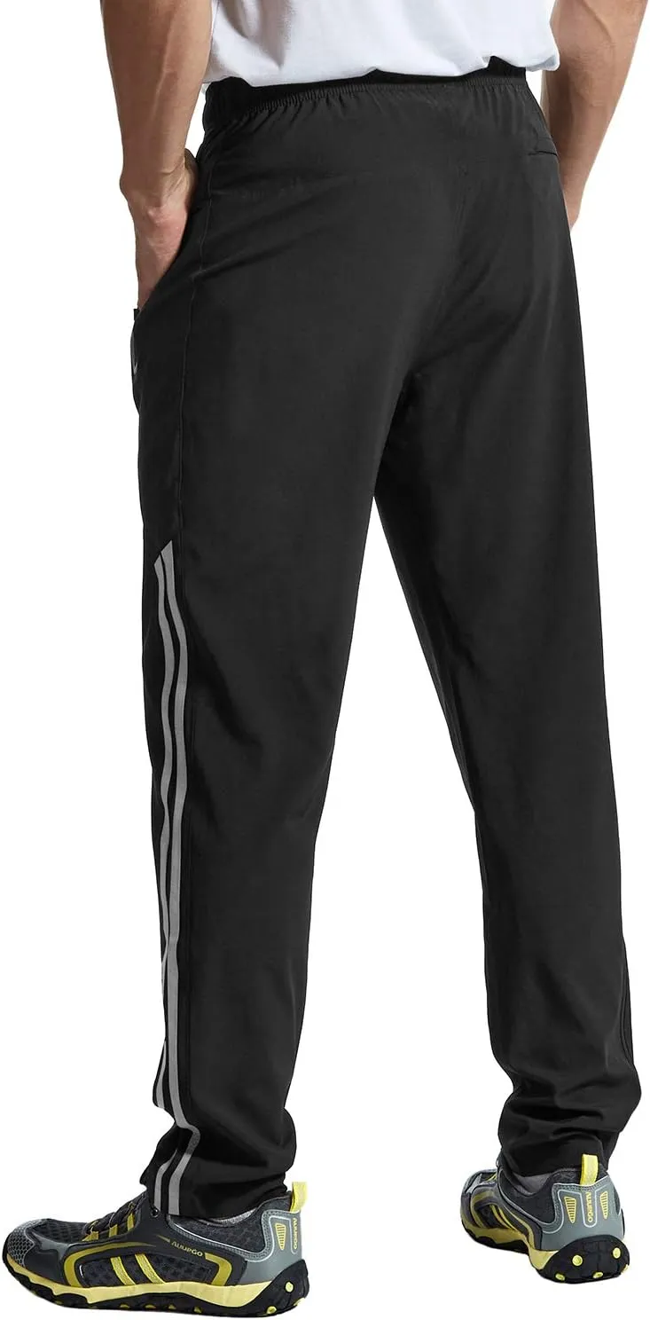BGOWATU Men's Sweatpants Zipper Pockets Lightweight Exercise Pants Running Workout Sports