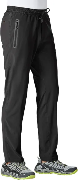 BGOWATU Men's Sweatpants Zipper Pockets Lightweight Exercise Pants Running Workout Sports