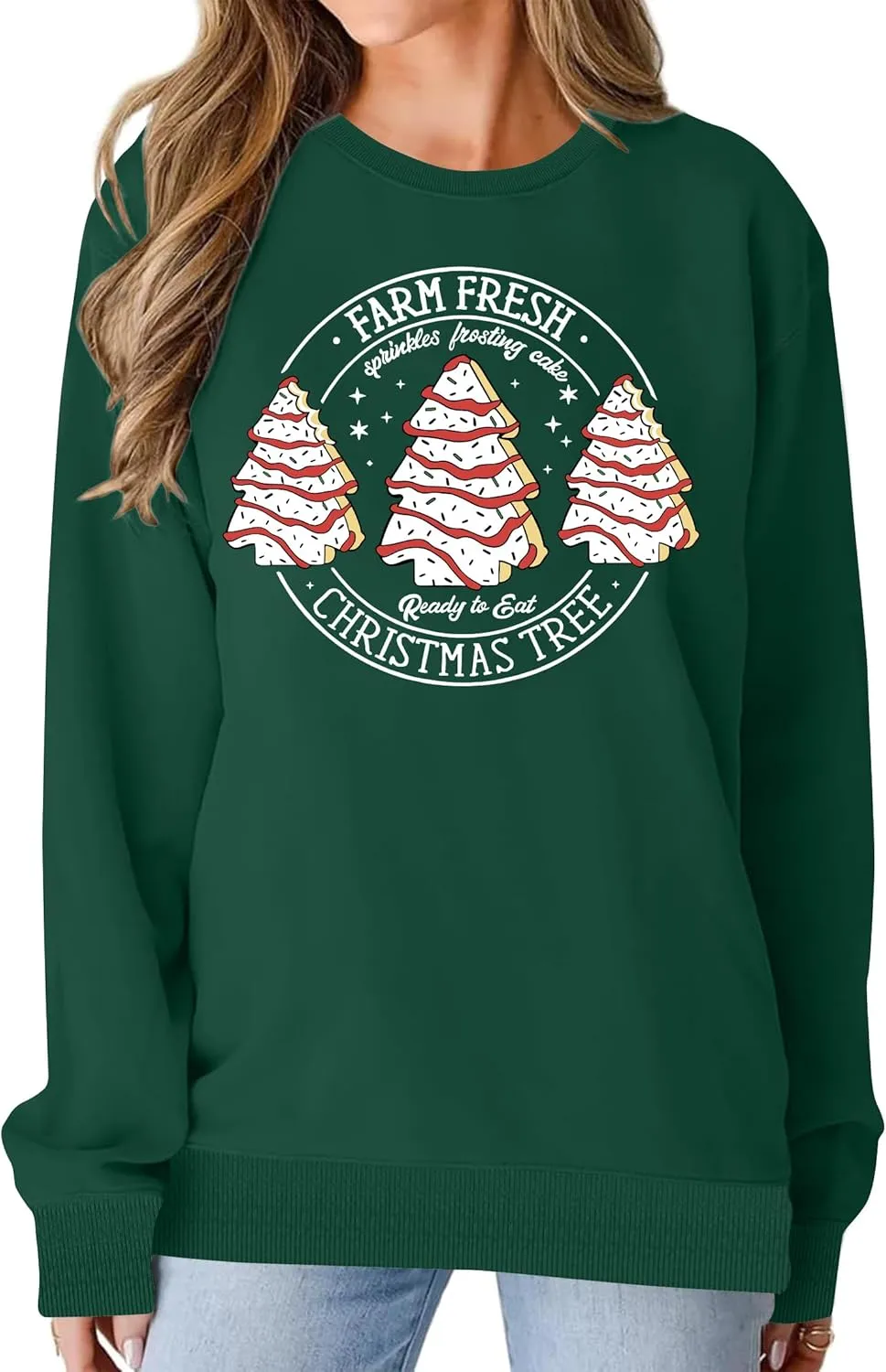 Christmas Sweatshirts for Women Merry Christmas Tree Graphic Long Sleeve Xmas Vacation Pullover Christian Tops