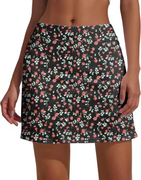 Ekouaer Women Tennis Skirt High Waisted Active Performance Golf Skort Lightweight Skirt with Shorts Pockets Running Workout