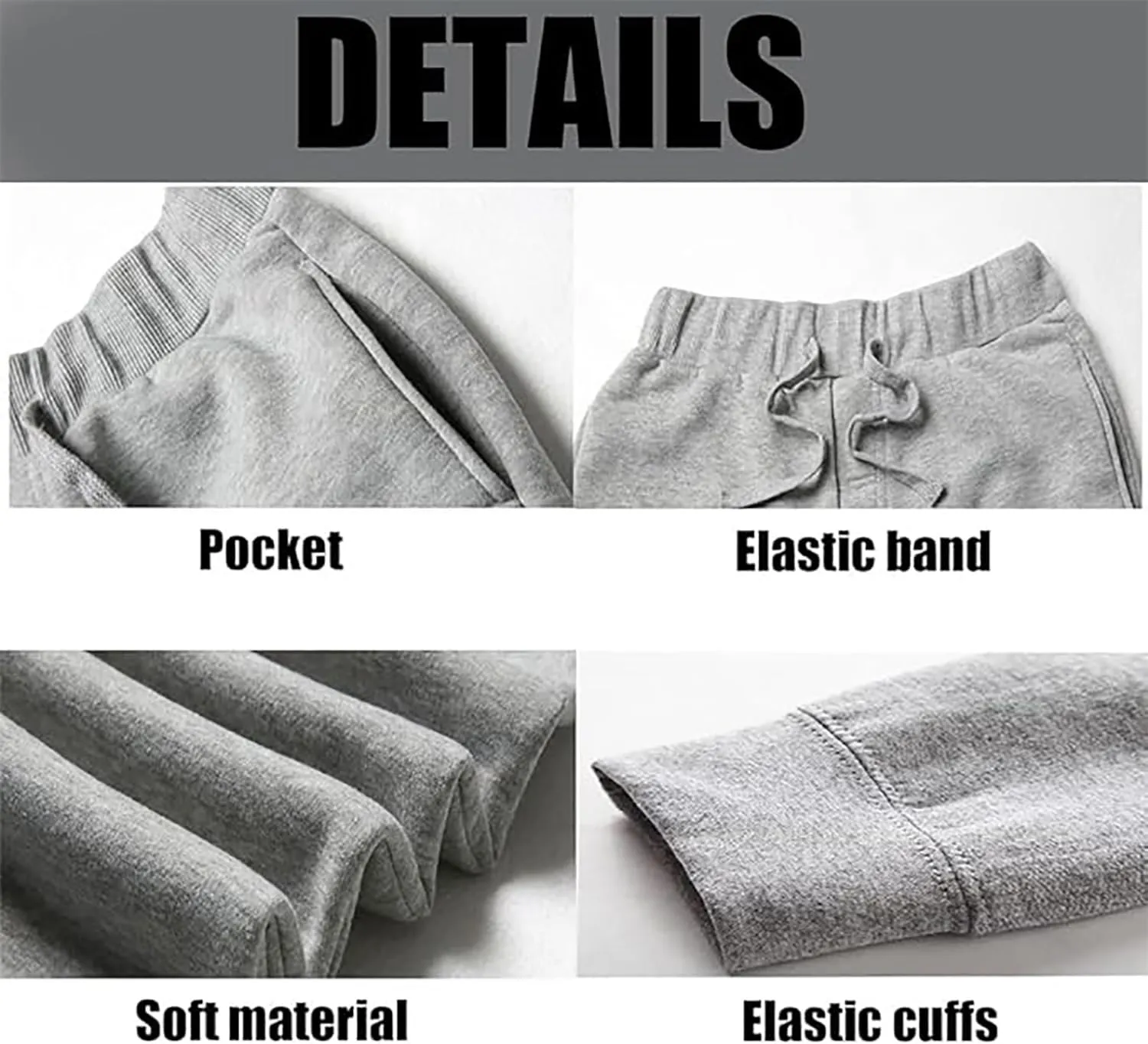 JIHUILAI Men's Sweatpants Fleece Active Workout Jogger Sweatpants for Men Running Gym with Pockets