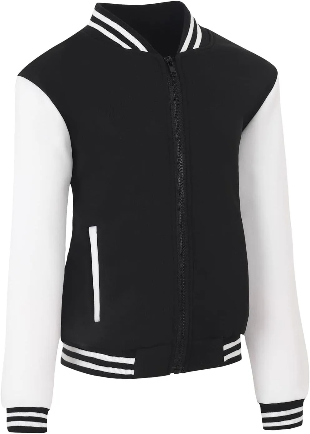 Kids Baseball Jackets Boys Girls Fit Varsity Jacket Casual Lightweight Plain Button Cardigan School Coat