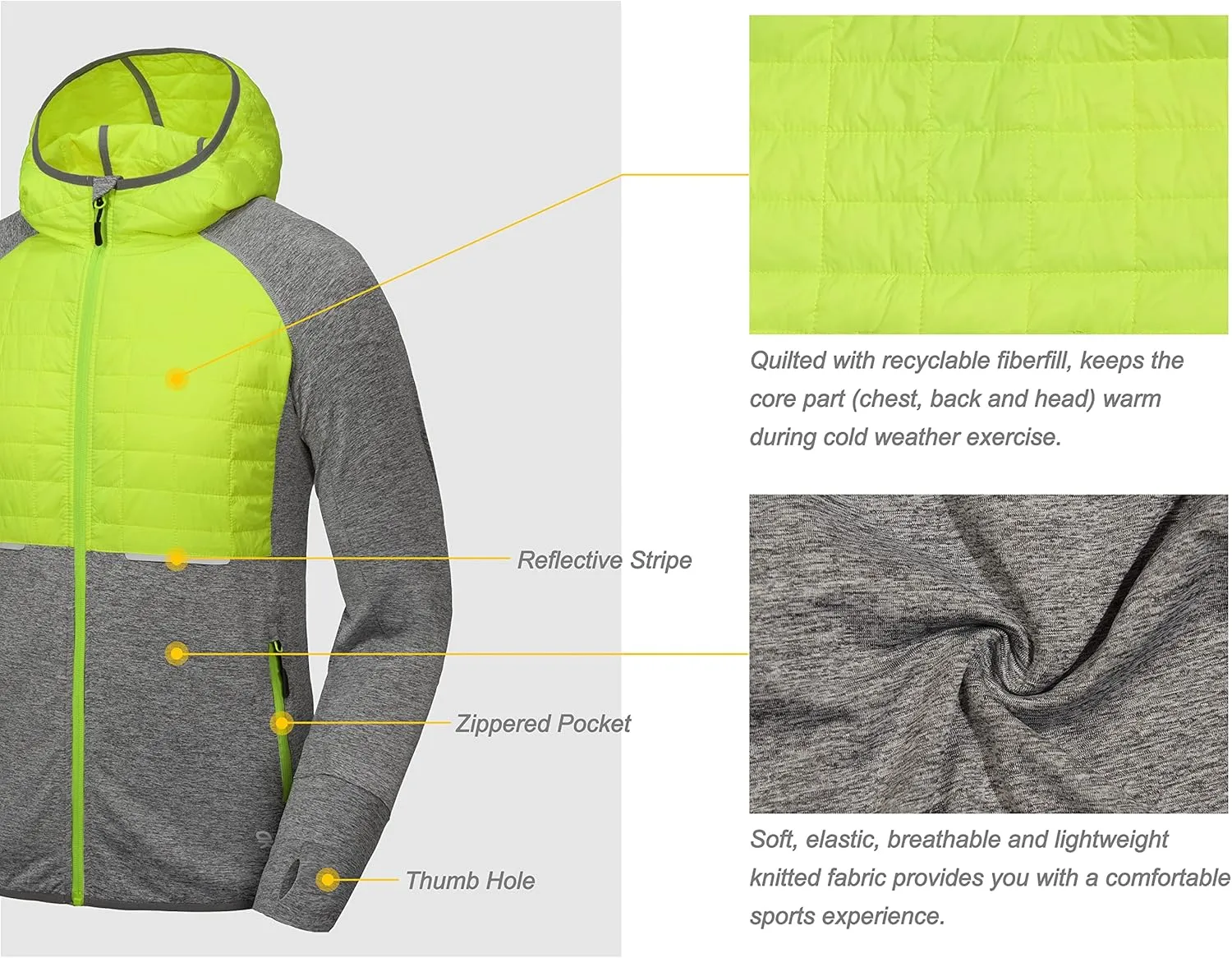 Little Donkey Andy Men's Lightweight Running Jackets Full Zip Hooded Sports Jacket for Winter Hiking Golf Casual