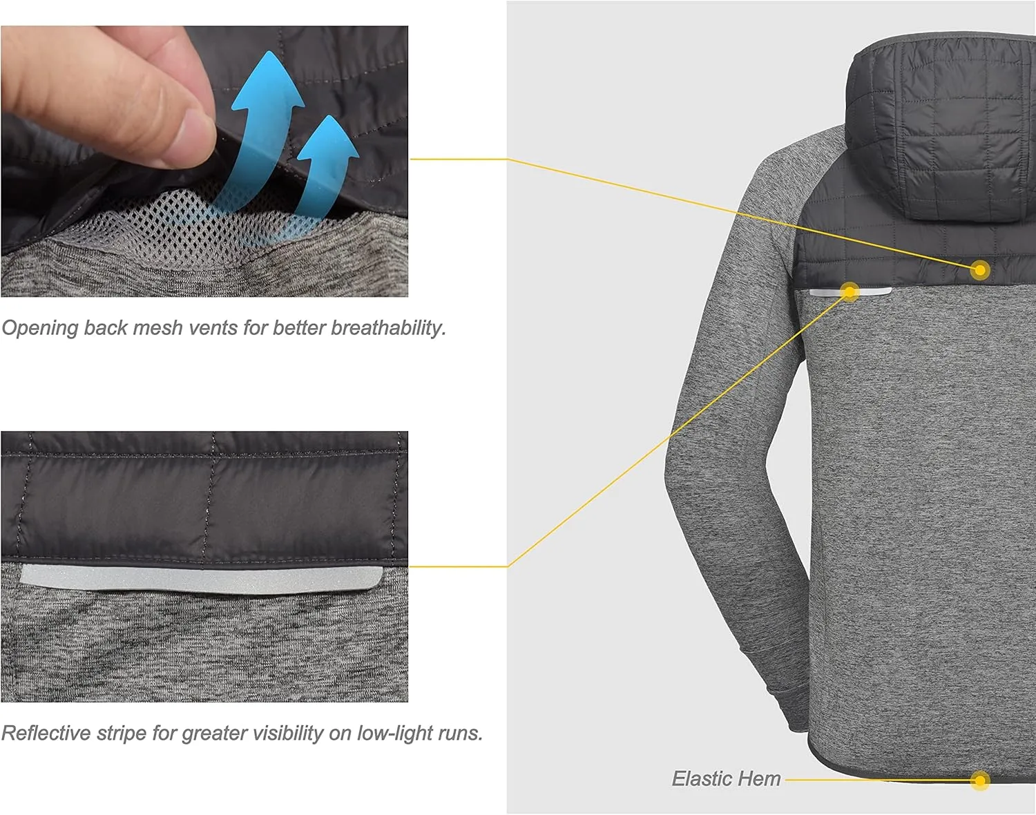 Little Donkey Andy Men's Lightweight Running Jackets Full Zip Hooded Sports Jacket for Winter Hiking Golf Casual