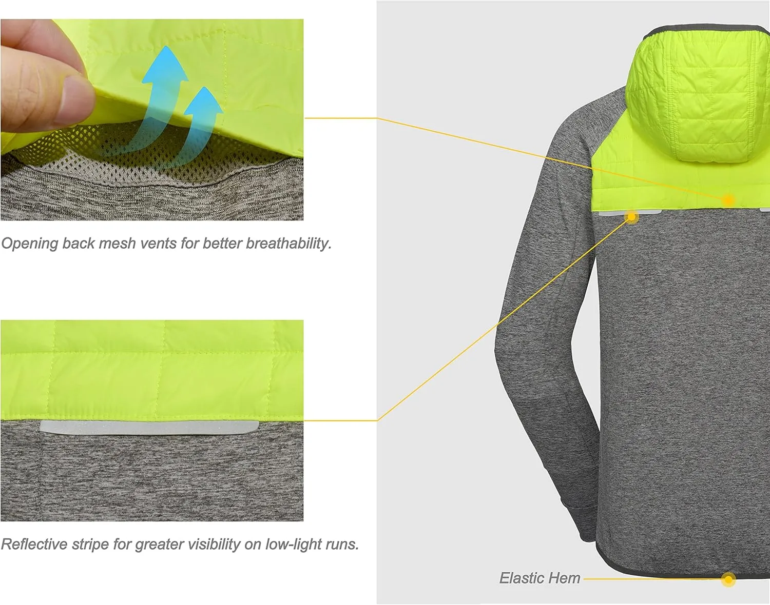 Little Donkey Andy Men's Lightweight Running Jackets Full Zip Hooded Sports Jacket for Winter Hiking Golf Casual
