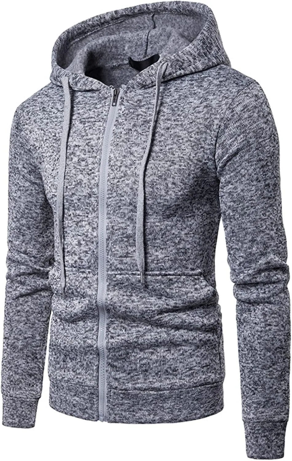 Maiyifu-GJ Hooded Sweatshirts for Men Sports Fleece Long Sleeve Zip Hoodie Full Zip Lightweight Hoodies With Kanga Pocket