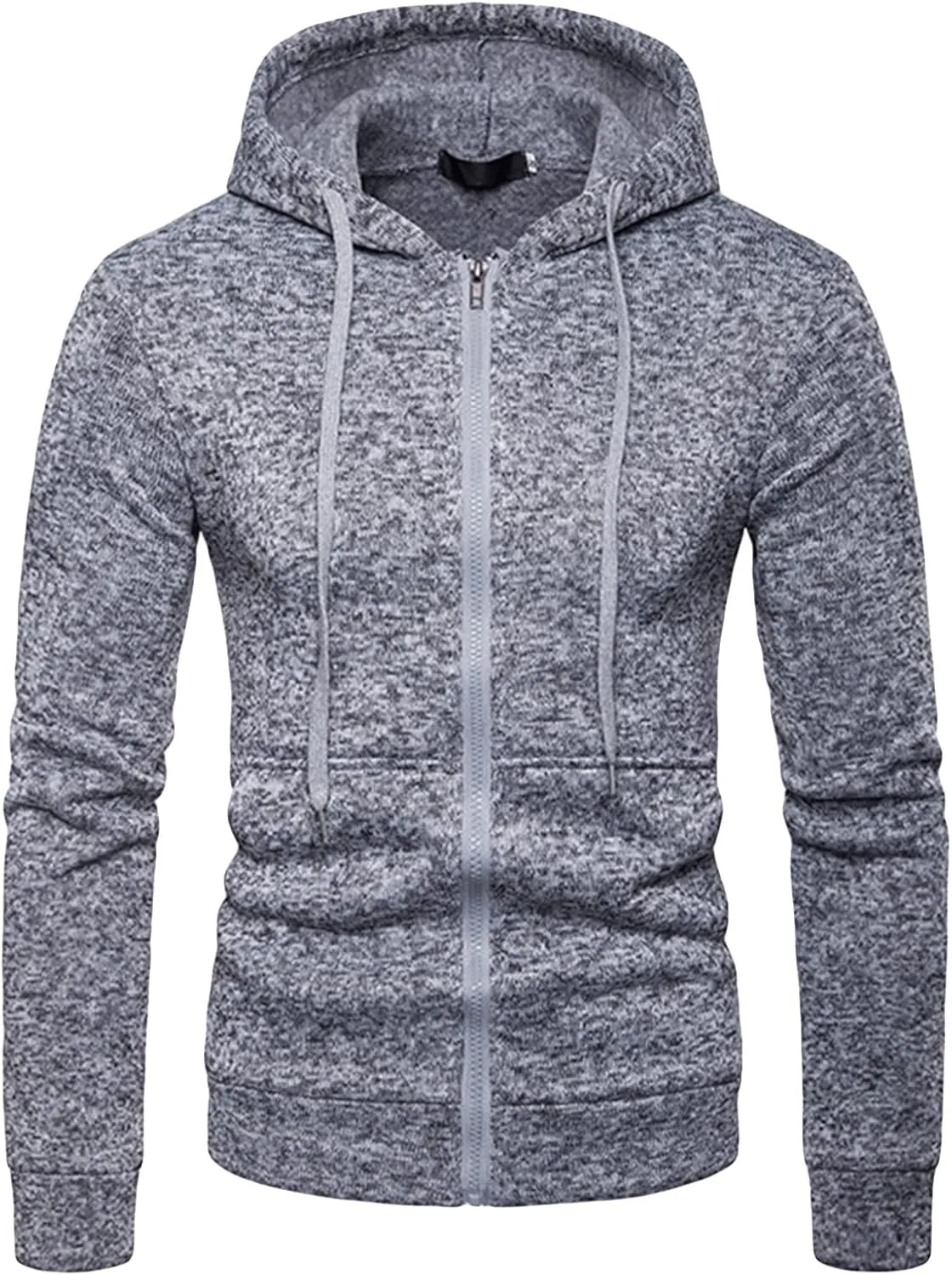 Maiyifu-GJ Hooded Sweatshirts for Men Sports Fleece Long Sleeve Zip Hoodie Full Zip Lightweight Hoodies With Kanga Pocket
