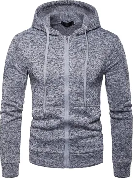 Maiyifu-GJ Hooded Sweatshirts for Men Sports Fleece Long Sleeve Zip Hoodie Full Zip Lightweight Hoodies With Kanga Pocket