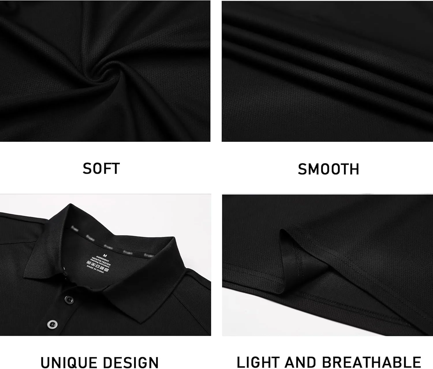 Mens 3 Pack Polo Shirt Moisture Wicking Quick Dry Performance Athletic Short Sleeve Golf Shirt