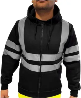 Mens High Visibility Safety Jacket Reflective High Vis Construction Work Bomber Coats Zipper Hoodies Sweatshirt Jacket Mens High Visibility Safety Jacket Reflective High Vis Construction Work Bomber Coats Zipper Hoodies Sweatshirt Jacket