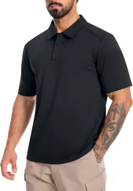 Men's Tactical Polo Shirts Short Sleeve Athletic Golf Outdoor Lightweight Performance Sports Shirt
