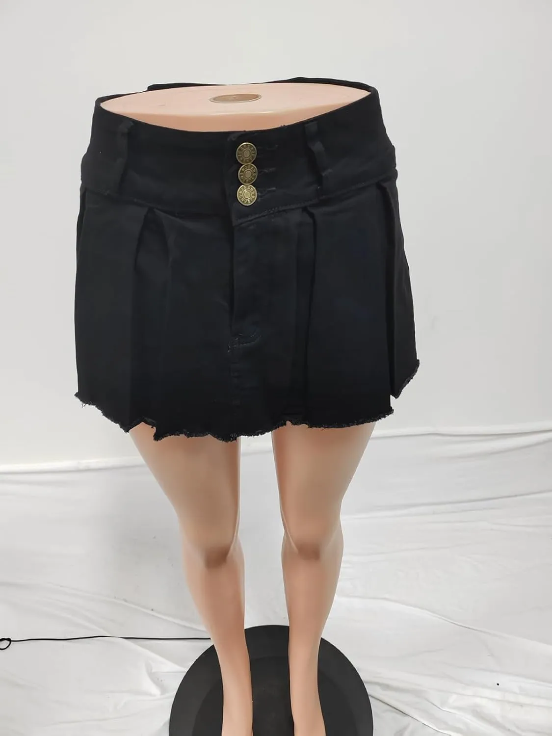 Molisry Women's Denim Shorts Skorts High Waist Double Side Asymmetrical Hem Jean Skort Skirt