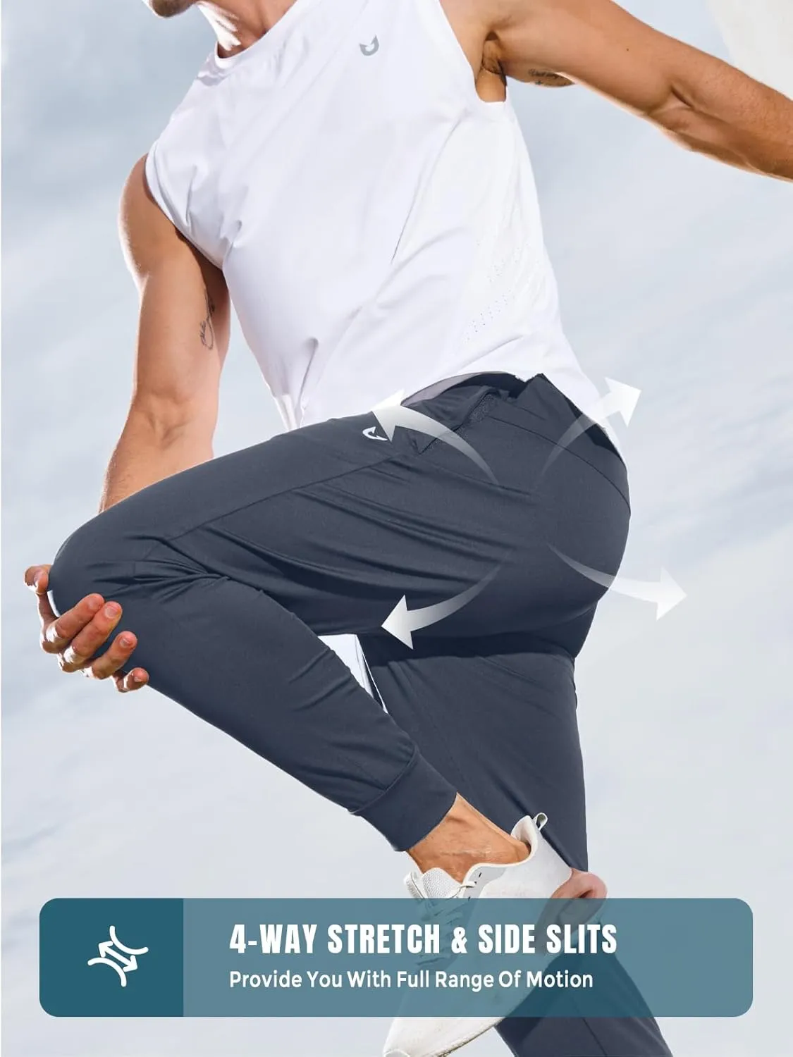 NORTHYARD Men's Joggers Pants with Zipper Pockets Lightweight Sweatpants Athletic Running Workout Track Pants for Men