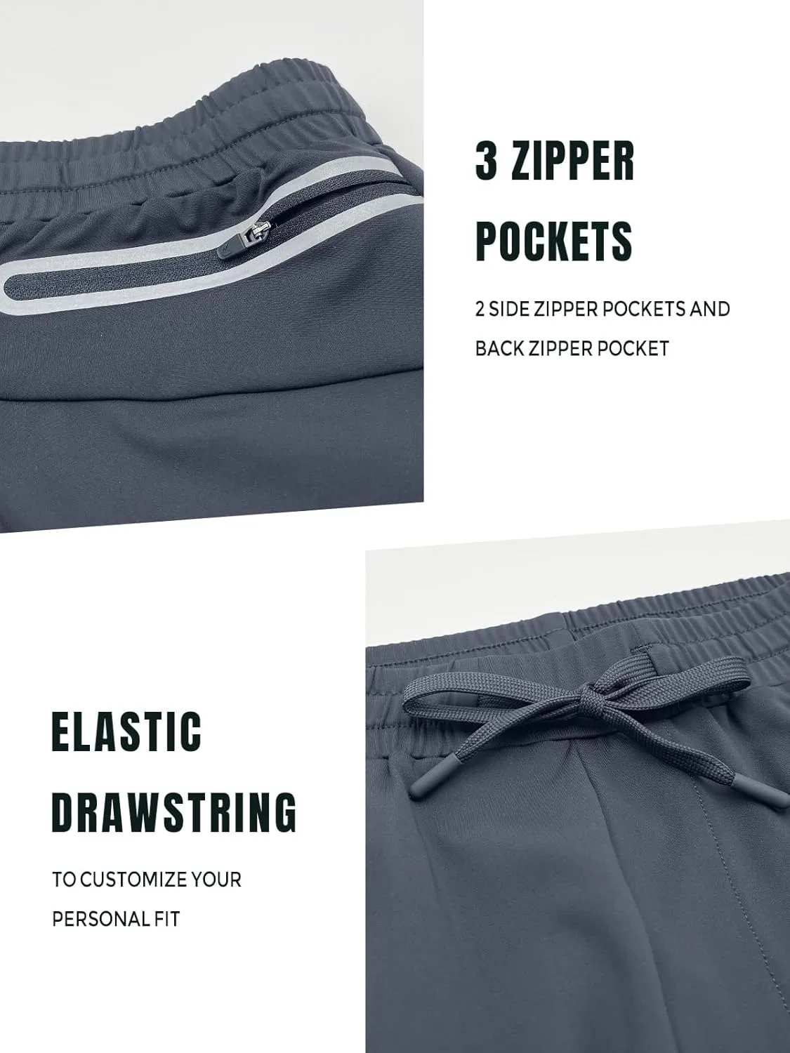 NORTHYARD Men's Joggers Pants with Zipper Pockets Lightweight Sweatpants Athletic Running Workout Track Pants for Men