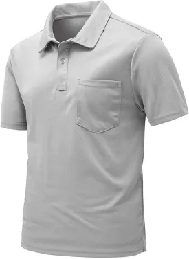 Rdruko Men's Polo Shirts Short Sleeve Quick Dry Outdoor Golf Sports Shirts with Pocket