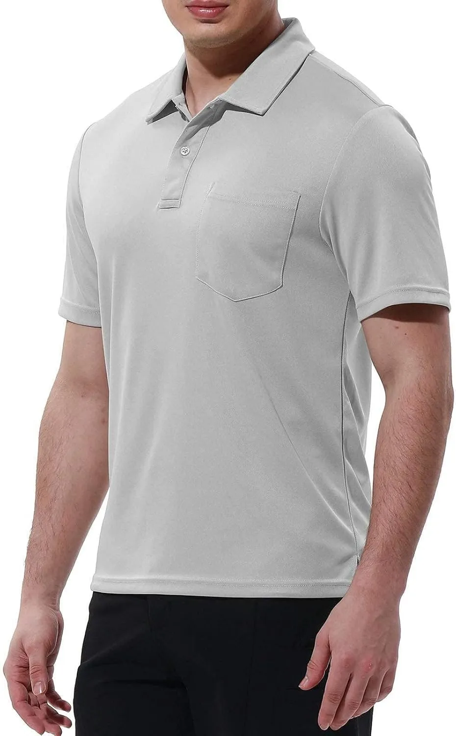 Rdruko Men's Polo Shirts Short Sleeve Quick Dry Outdoor Golf Sports Shirts with Pocket