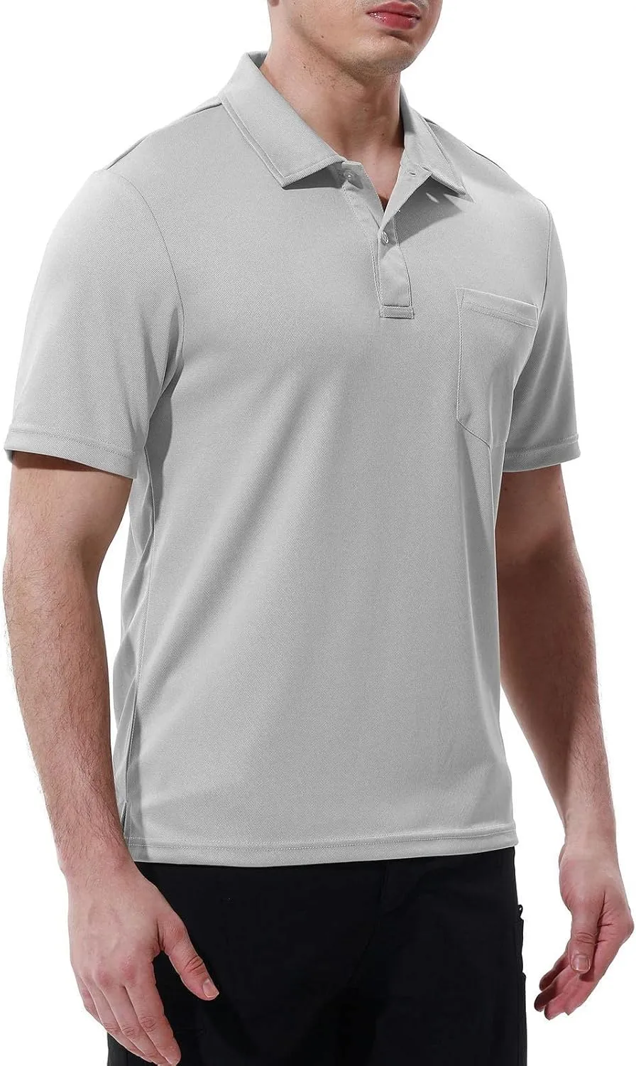 Rdruko Men's Polo Shirts Short Sleeve Quick Dry Outdoor Golf Sports Shirts with Pocket