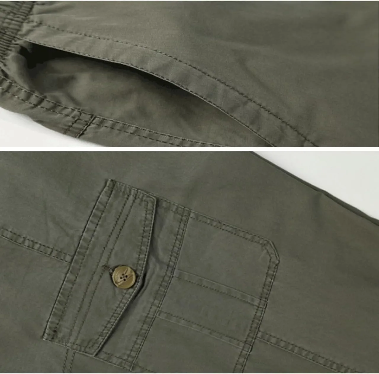 Sobrisah Men's Lightweight Pull on Casual Pants Full Elastic Waist Cargo Work Chef Pants Regular/Loose Fit Style Sweatpants