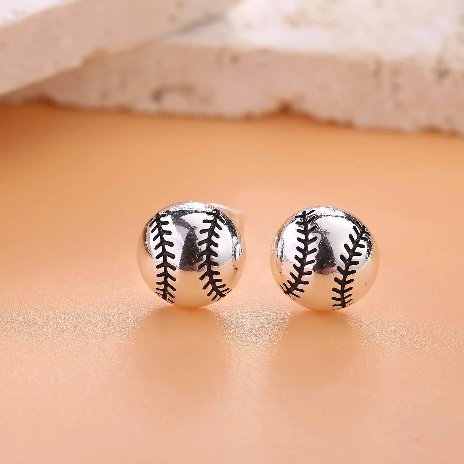 Sports Stud Earrings 925 Sterling Silver Football,Soccer,Basketball,Volleyball,Tennis,Baseball Earrings for Women Men Player Fan Gifts
