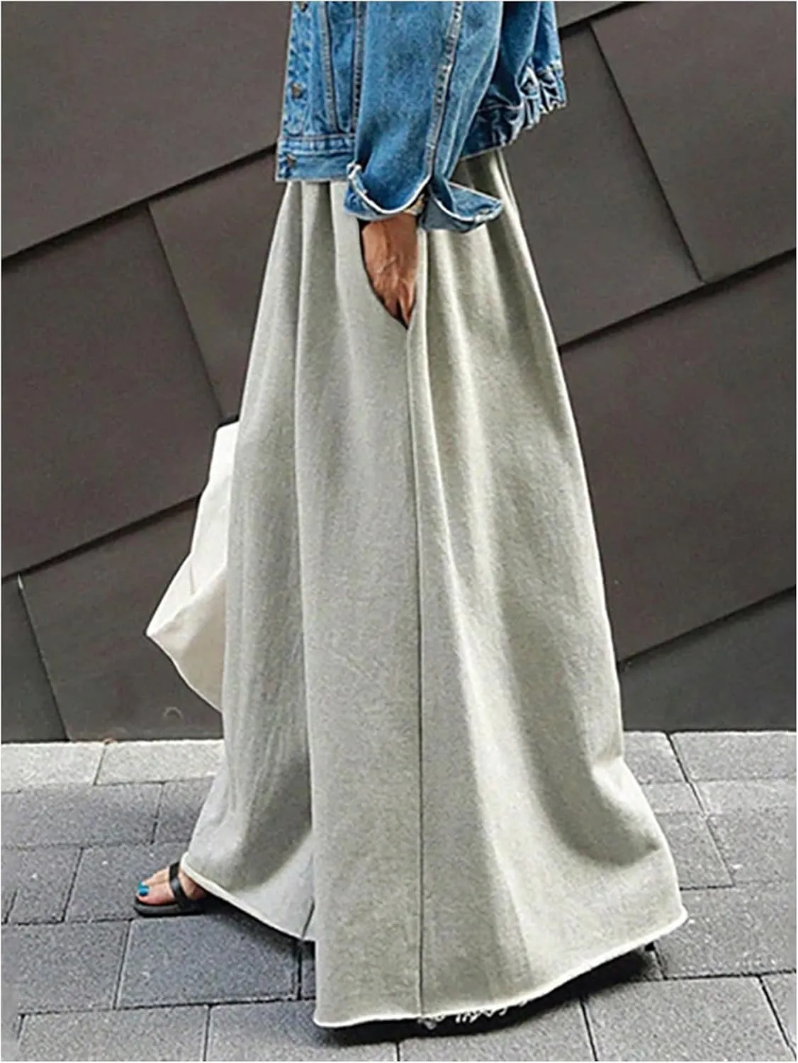 Women's Wide Leg Sweatpants High Elastic Waist Flowy Palazzo Pants Loose Baggy Pants Bottoms