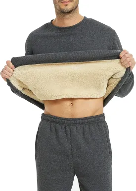 Yeokou Mens Fashion Warm Fleece Crewneck Sweatshirt Thick Sherpa Lined Pullover Tops Yeokou Mens Fashion Warm Fleece Crewneck Sweatshirt Thick Sherpa Lined Pullover Tops