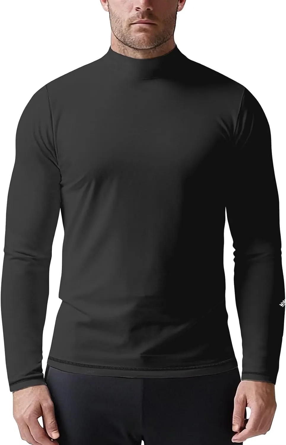 Zengjo Mens Mock Turtleneck Long Sleeve Shirts Thermal Baselayer Lightweight Athletic-Fit Undershirt for Cold Weather Sports