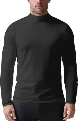 Zengjo Mens Mock Turtleneck Long Sleeve Shirts Thermal Baselayer Lightweight Athletic-Fit Undershirt for Cold Weather Sports