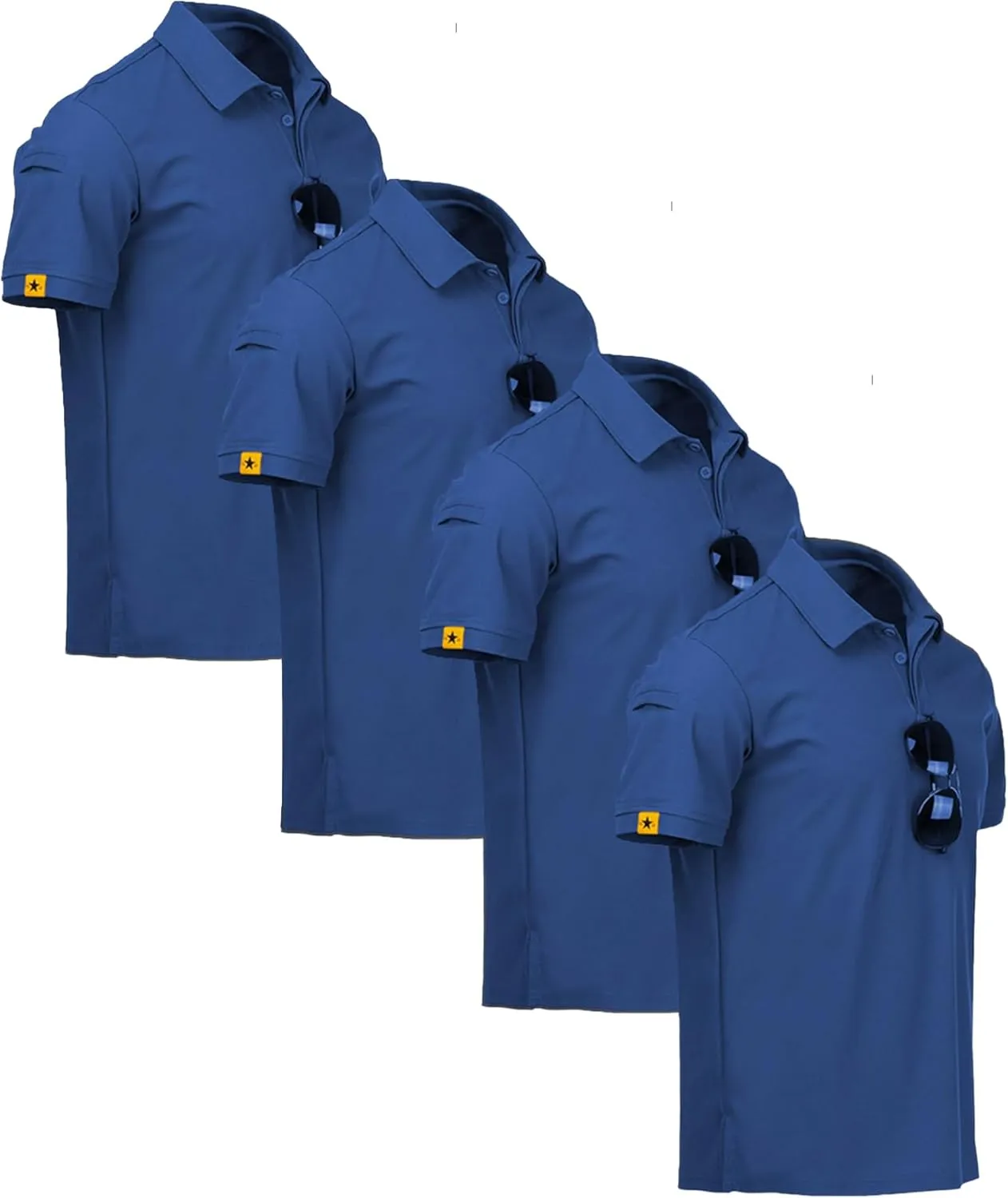 ZITY 4 Pack Mens Polo Shirt Short Sleeve Sports Golf Tennis T-Shirt Athletic Collared Tactical Shirts