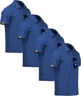 ZITY 4 Pack Mens Polo Shirt Short Sleeve Sports Golf Tennis T-Shirt Athletic Collared Tactical Shirts